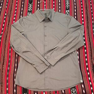 Lululemon Men's Gray Button-Up Shirt
